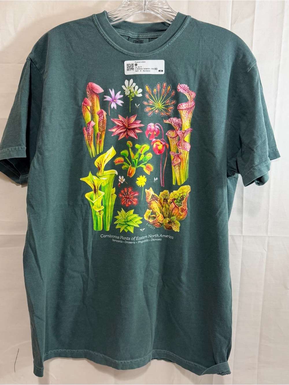 Comfort Colors Carnivorous Plants Short Sleeve Blue Spruce Cotton T-Shirt M-XL